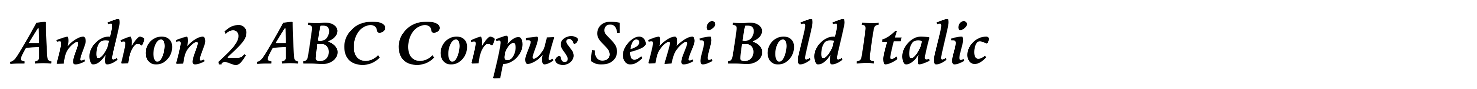 Andron 2 ABC Corpus Semi Bold Italic